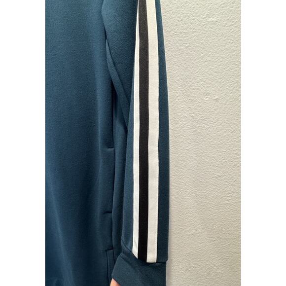 ATHLETA Size Medium Crosstown Track Dress Teal Sweatshirt Athletic Long Sleeve - Picture 4 of 6